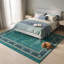 Tapis Bronze2 moderne à l'aspect vieilli, aquarelle abstraite, bleu sarcelle et blanc, lavable à la machine, antidérapant, à poils courts, pour l'intérieur et l'extérieur, adapté aux animaux domestiques, idéal pour le salon, la chambre, la salle à manger, l'entrée, le couloir ou le bureau.-1258251898
