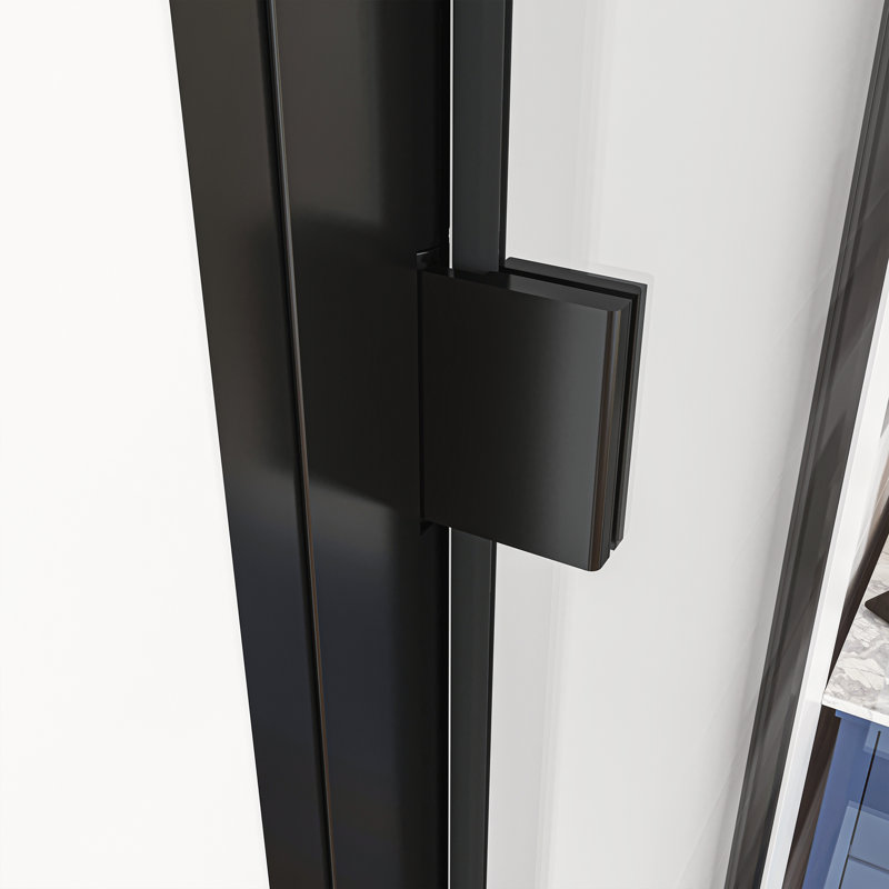 32'' W x 72'' H Frameless Clear Glass Shower Door in Matte Black