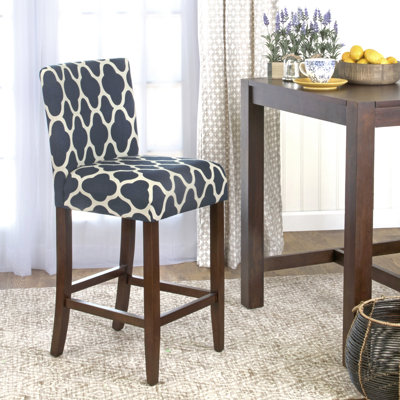 Vioria Upholstered Counter Stool with Solid Wood Frame