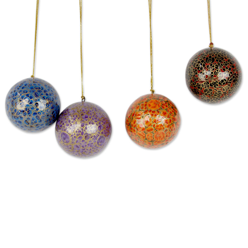 Ensemble d’ornement boule papier mache bauble wonderland