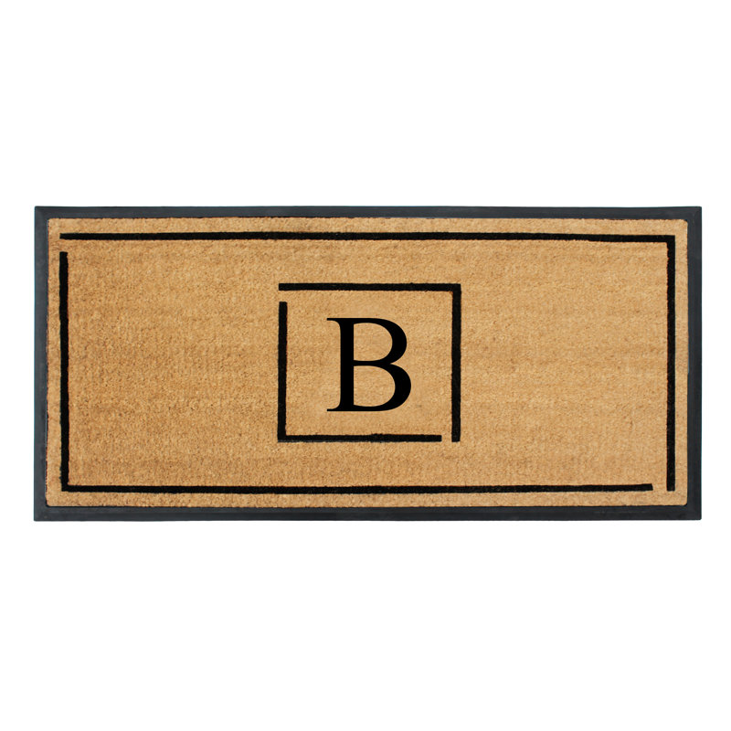 Tapis de porte d'extérieur antidérapant en fibre de coco 48 po x 24 po Amaranthe, B