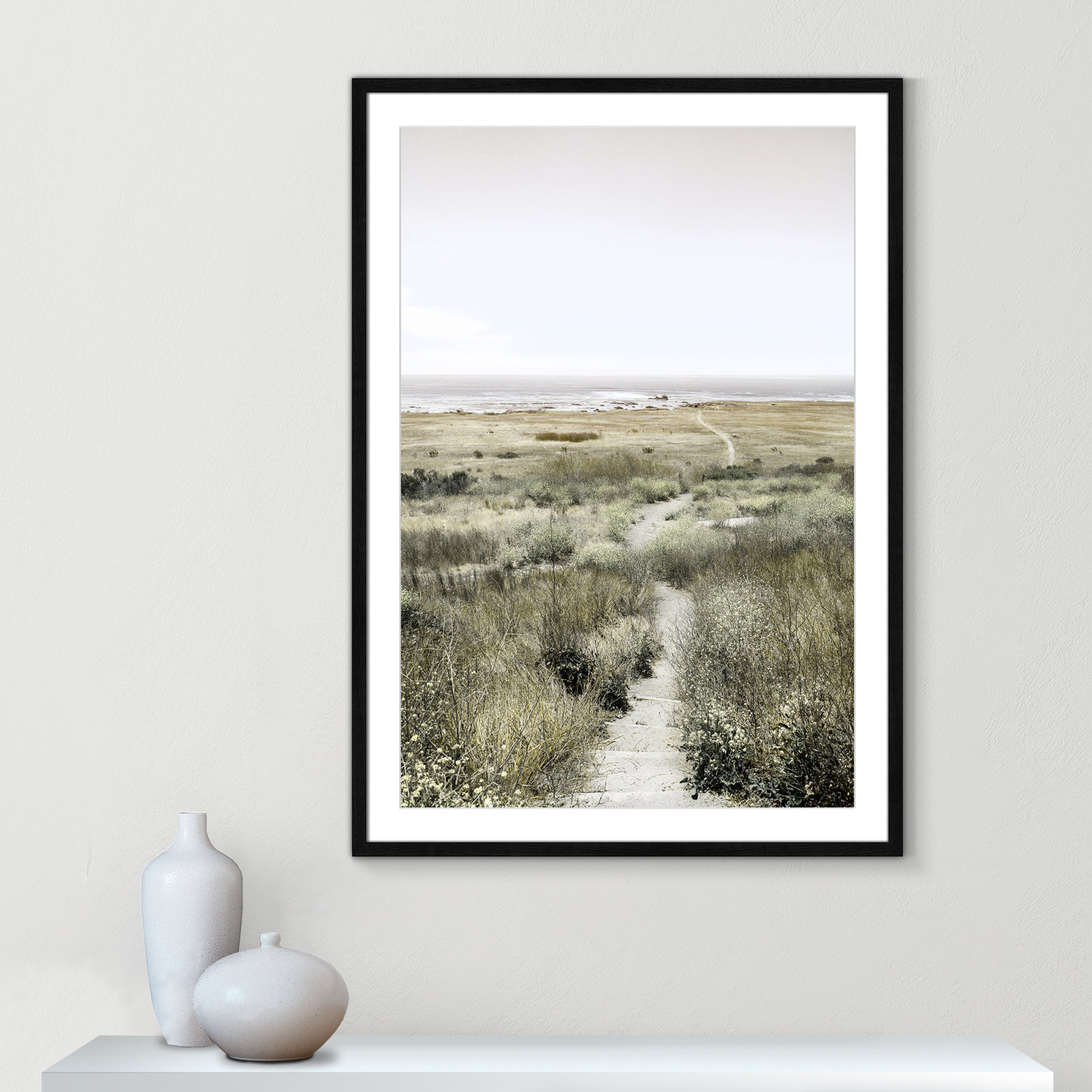 Toscani "Footpath to Paradise" Print, 29.5 W x 41.5 H x 0.75 D, Black Wood Grain