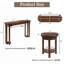 4 Piece Bar Table Set with 3 PU Upholstered Stools, Solid Wood Counter Height Dining for Small Spaces, Cherry Finish