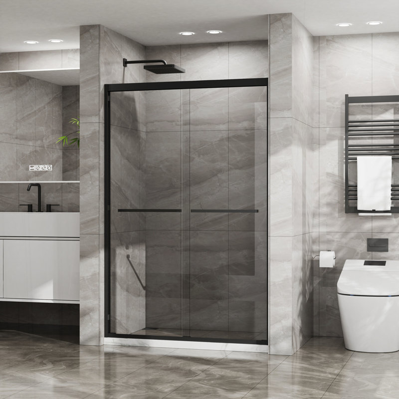 Porte de douche coulissante double Premium avec fonctions avancées pour la salle de bain