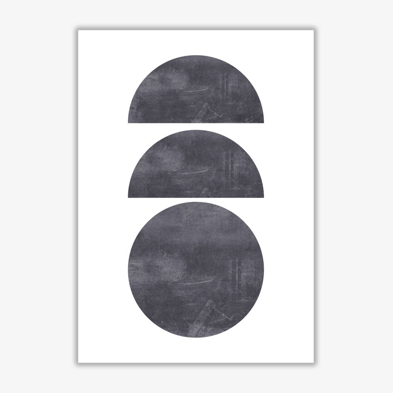 Abstract Scratched Texture Circles - Print, 85 cm H x 60 cm W x 1 cm D, No Frame