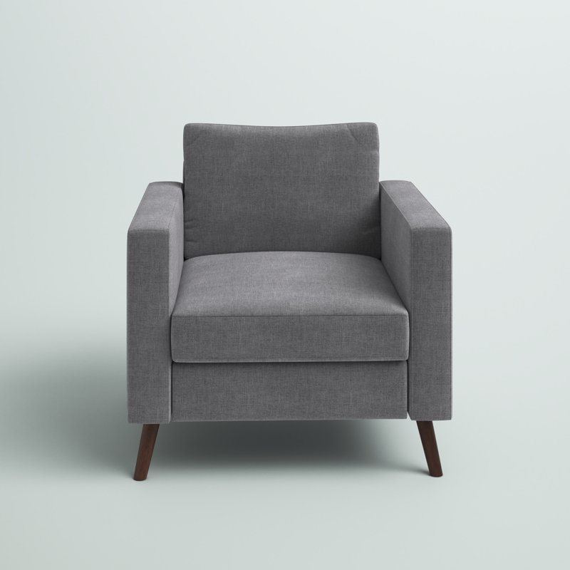 Essex Street Upholstered Armchair, Light Gray Polyester