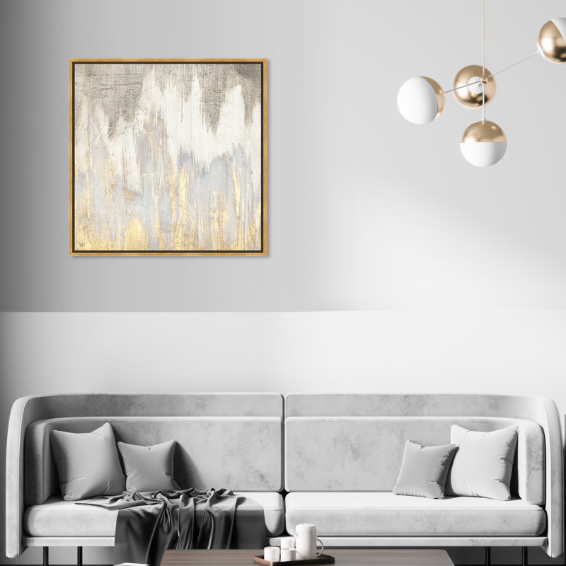 Golden Caves - Peinture sur toile, Encadrement doré, H 30 po x l 30 po