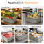 Lot de 6 bacs à viande de 51 x 38 x 18 cm (9 gallons) en plastique gris de qualité alimentaire avec couvercles. Contenants robustes et utilitaires pour la vaisselle, la préparation en cuisine et l'entreposage en restauration.