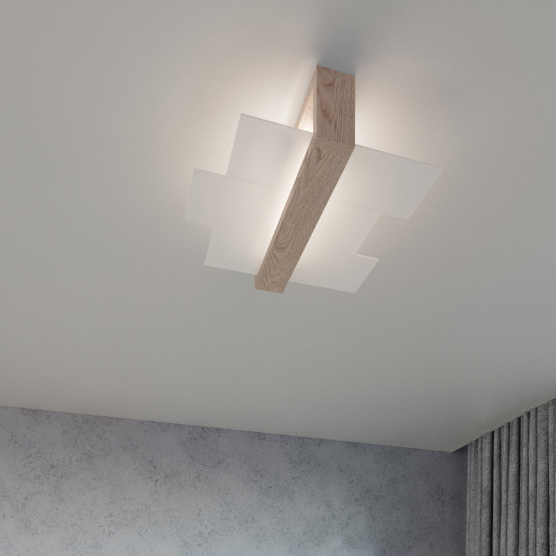 Karragullen Frosted Glass Flush Mount, Brown