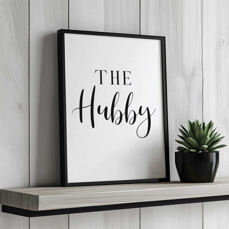 «The Hubby» par Yass Naffas Designs, reproduction d'art, L 30 x H 40, Impression encadrée, Or