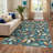 Machine Washable Rug Modern Leaf Area Rug Ultra-Thin Rug Durable Floor Carpet Easy-Cleaning Rug-2025189482