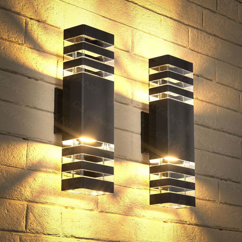 Ip44 Waterproof Square Outdoor Wall Hanging Lamp, 3-Layer Black Modern Home Outdoor Lamp, Aluminum Waterproof Outdoor Lighting Fixture, Suitable For Houses, Gardens, Courtyards(Bulb Not Included)