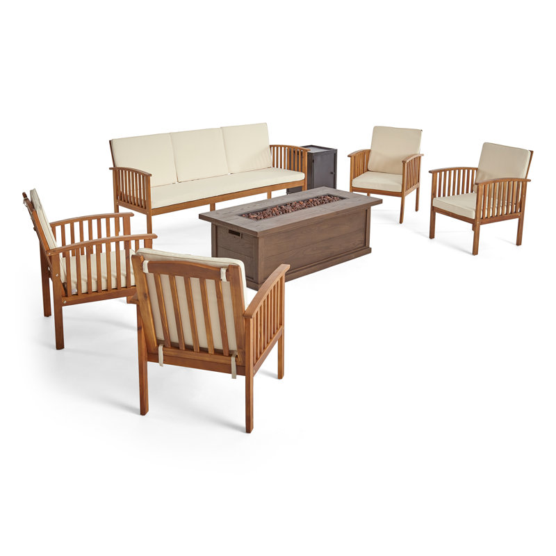 Brice 7 - Person Patio Conversation Set with Cushions