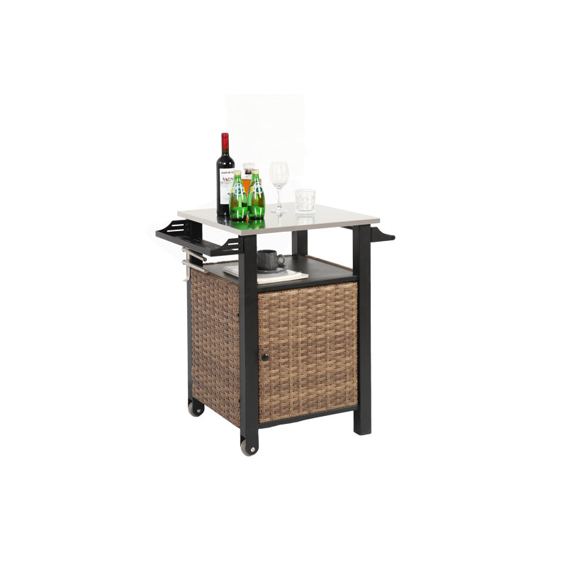 Chariot à roulettes et armoire de rangement pour îlot de cuisine pour l'extérieur