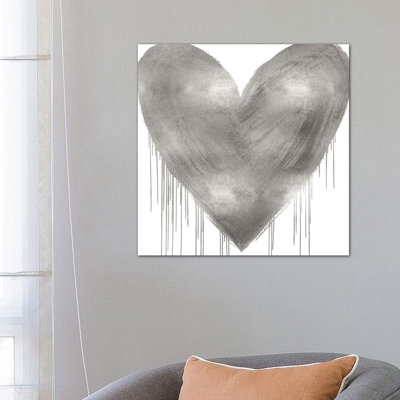 Big Hearted Silver by Lindsay Rodgers - Wrapped Canvas Print
