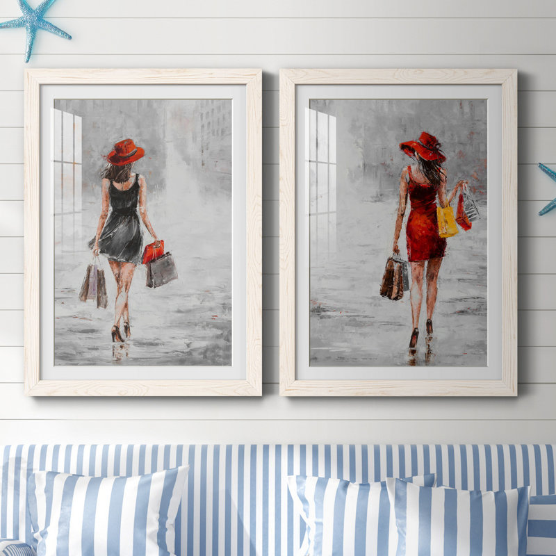 City City I - ensemble de 2 reproductions d'art, Blanc, Papier encadré blanc, H 37,5 po x l 55 po x P 1,5 po