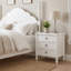 Ensemble de chambre à coucher 5 pièces Roundhill Furniture Avellune: grand lit à baldaquin avec 3 colonnes de hauteur interchangeables, commode, miroir et 2 tables de chevet, finition blanche-132527693