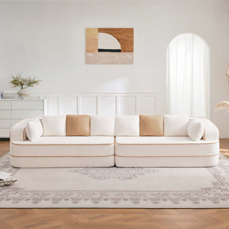 Canapé modulaire à 4 places Teddy, Blanc