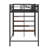 Twin Size Loft Bed With Storage Stairs And Upper Grid Storage Shelf, Metal Twin Loft Bed Frame-394974313