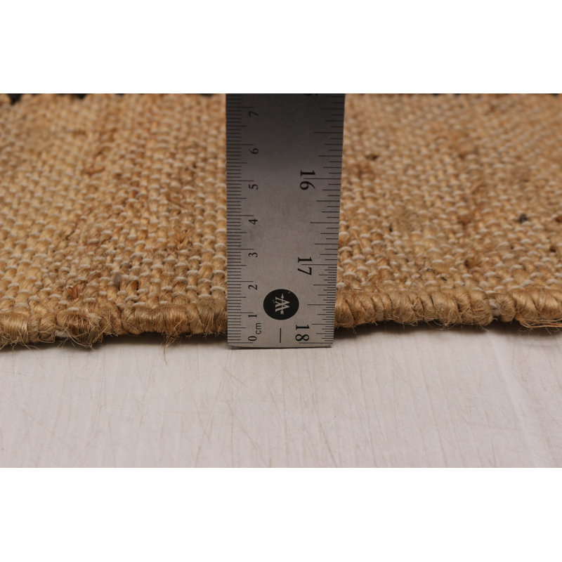 Dhurrie en laine brun foncé et jute tissé à la main, Rectangle de 5 pi x 8 pi