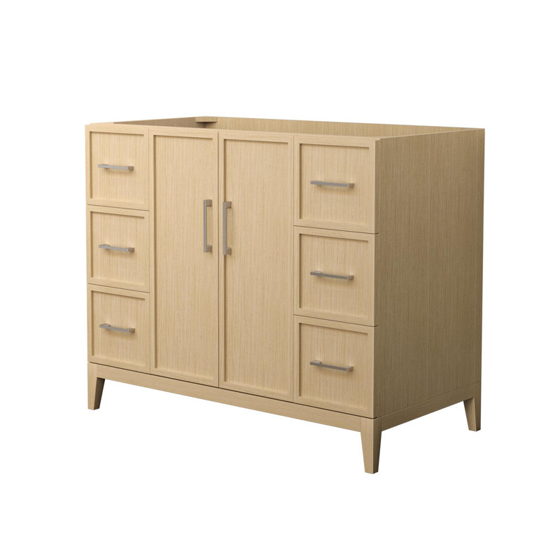 Elan 42-Inch White Oak Single Bathroom Vanity with Nickel Trim