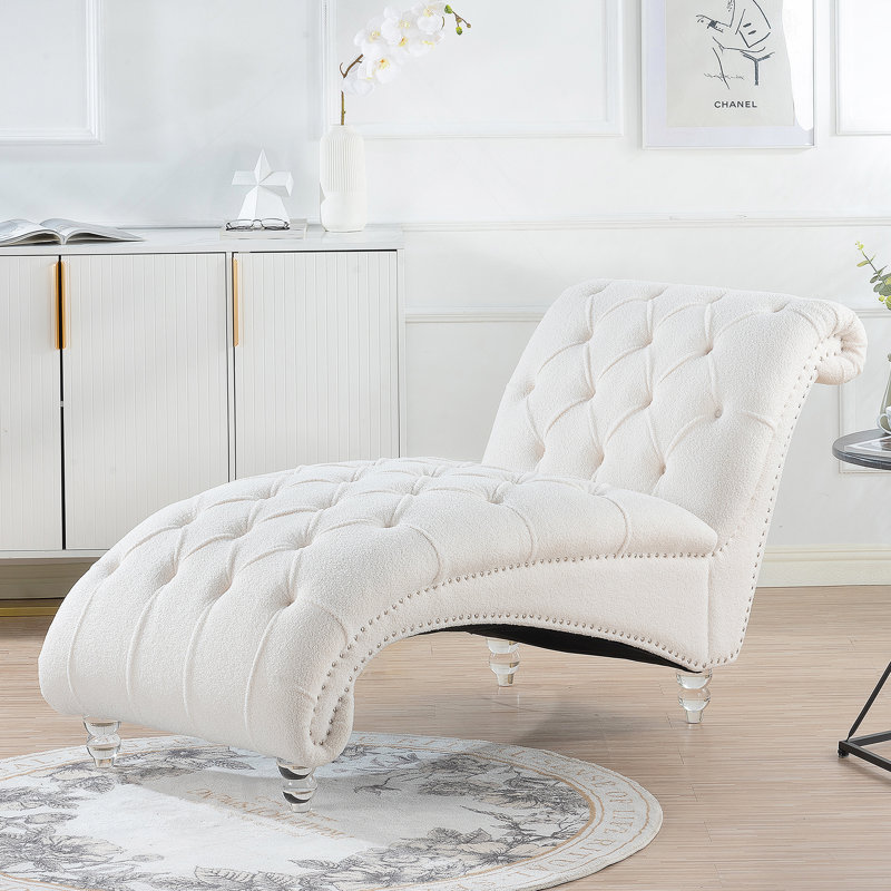 Chaise longue sans accoudoirs touffetée