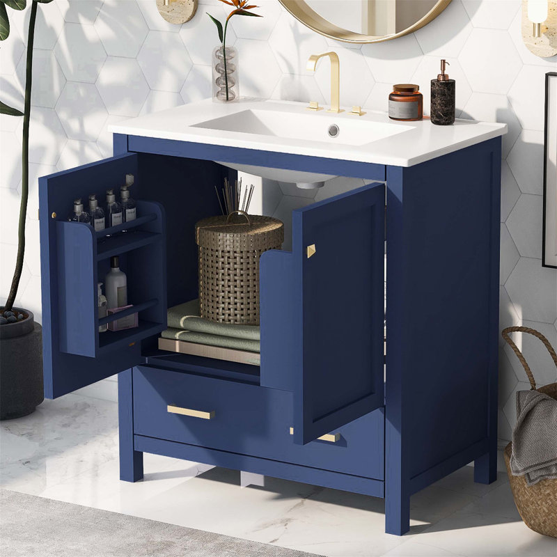 Ensemble de meuble-lavabo simple 18,30 po avec plateau en céramique Thorian