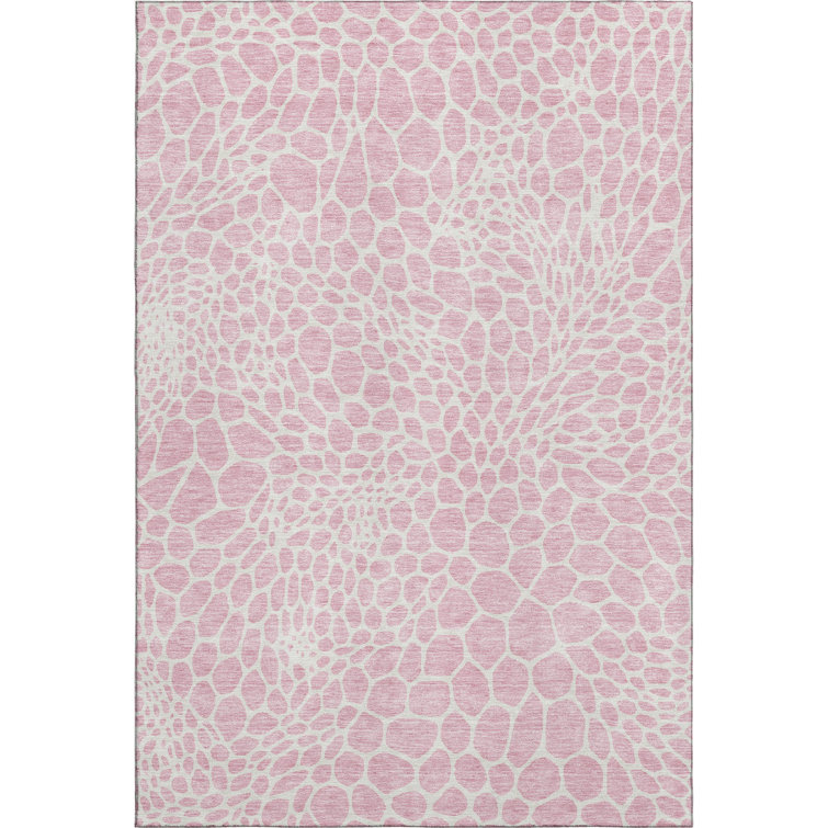 Premium Machine Washable Prisco Pink Rug
