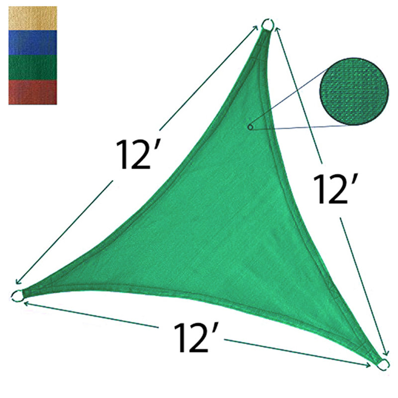12ft x 12ft Triangle Shade Sail, Green