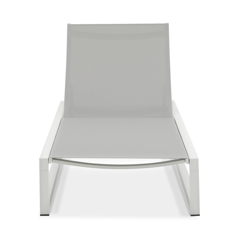 5-Level Adjustable Outdoor Chaise Lounge, 1, White