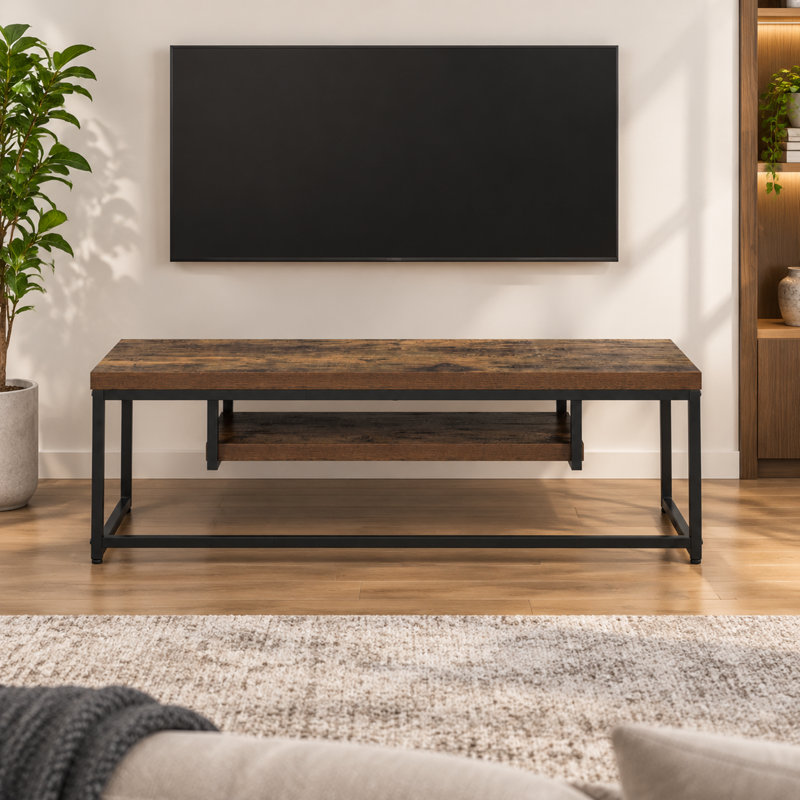 Meuble télé avec tablette multimédia ouverte