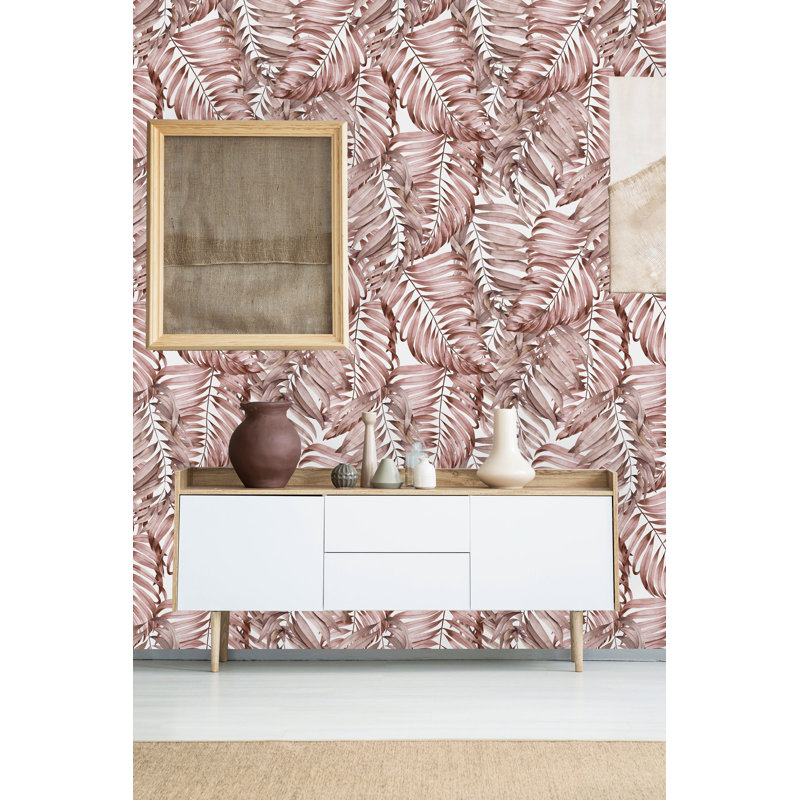 Murale à peindre avec feuilles de palmier, l 25 po x H 75 po