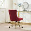 Chaise de bureau capitonnée en velours capitonnée avec base en métal-1163719228-1163610709