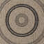 Round Boho Jute-Look Beige Black Area Rug-87127257