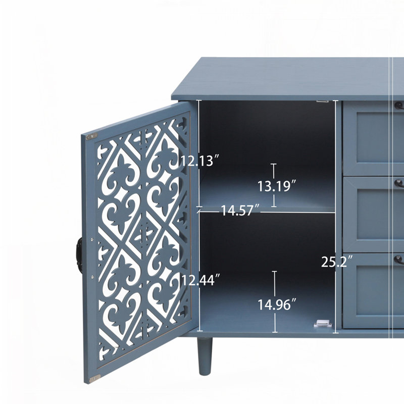Armoire 2 tiroirs 2 portes, Bleu