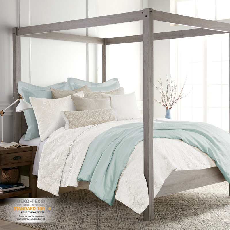 Housse de couette en lin délavé, Housse de couette pour lit simple