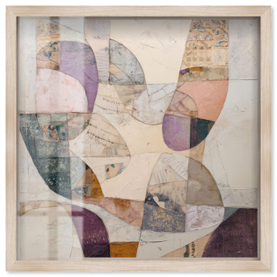 Art mural moderne, "Shadowbox Soft Soft III" par Art Remedy, cadre blond, 21 x 21