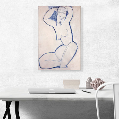 «Caryatide Nude Life» par Amedeo Modigliani, reproduction d'art sur toile tendue