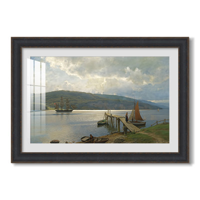 The Jetty at Feste near Moss (Kaien på Feste i nær Moss), 1898-Hans Gude-Custom Framed Canvas