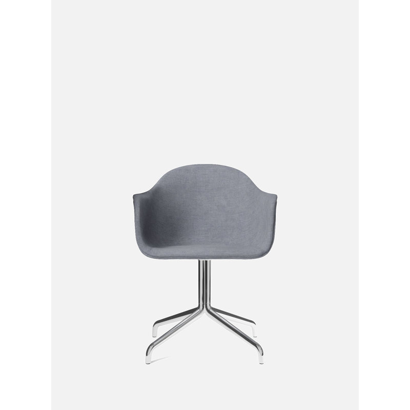 Harbour Task Chair, Polished Aluminum, Dakar 0842 Black Genuine Leather