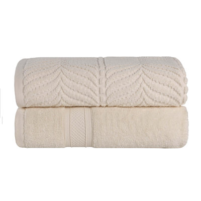 Drap de bain en coton uni et jacquard Telemanus