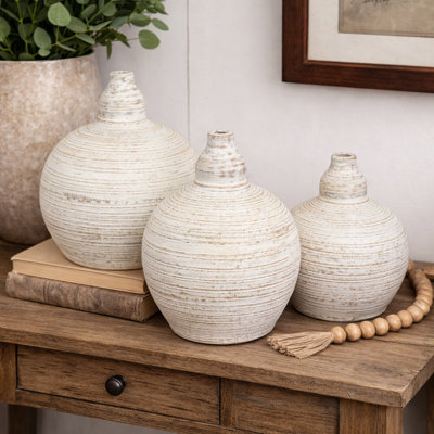 Heritage Clay Pot Trio In White