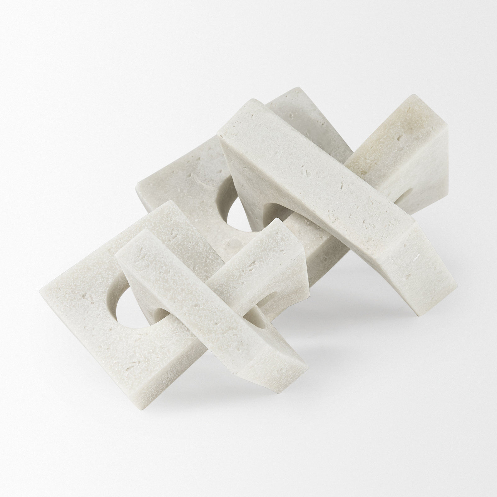 Arvis Granite Resin Sculpture Decorative Object, White, 8" H x 12" W x 12" D