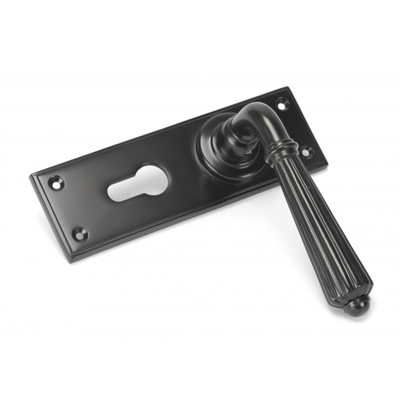 Hinton Lock Door Handle Kit, Aged Bronze
