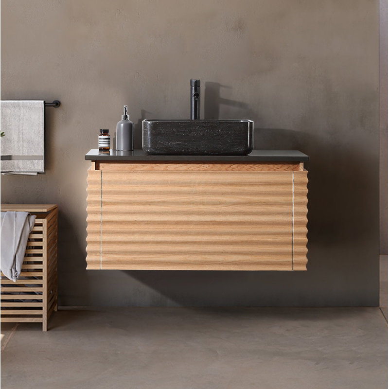 Ensemble de meuble-lavabo simple 36 po Jasmine, Brun