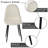 Hranislav Elegant 5 Pieces Dining Table Set 63" Rectangular Dining Table with Mid-century Modern Upholstered Chairs for Dining Room-435324788-435324785
