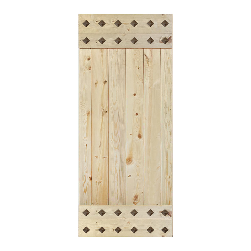 Mid-Century Unfinished Solid Wood 84" Barn Door Slab