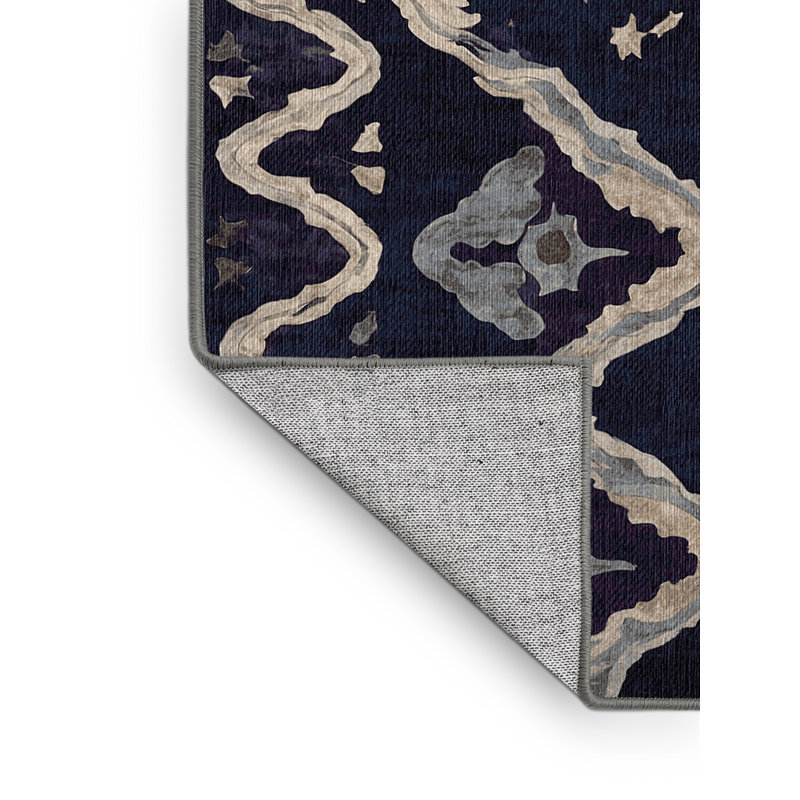 Machine Washable Gray Area Rug, Rectangle 3' x 5'