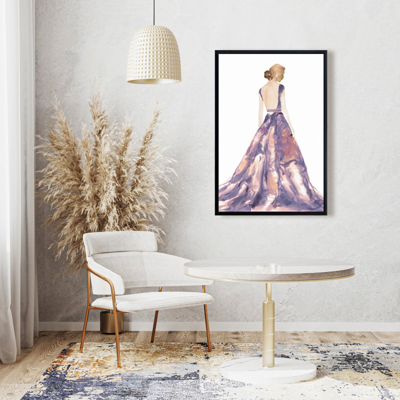 "Mauve robe de bal" sur toile, H 36 po x l 24 po
