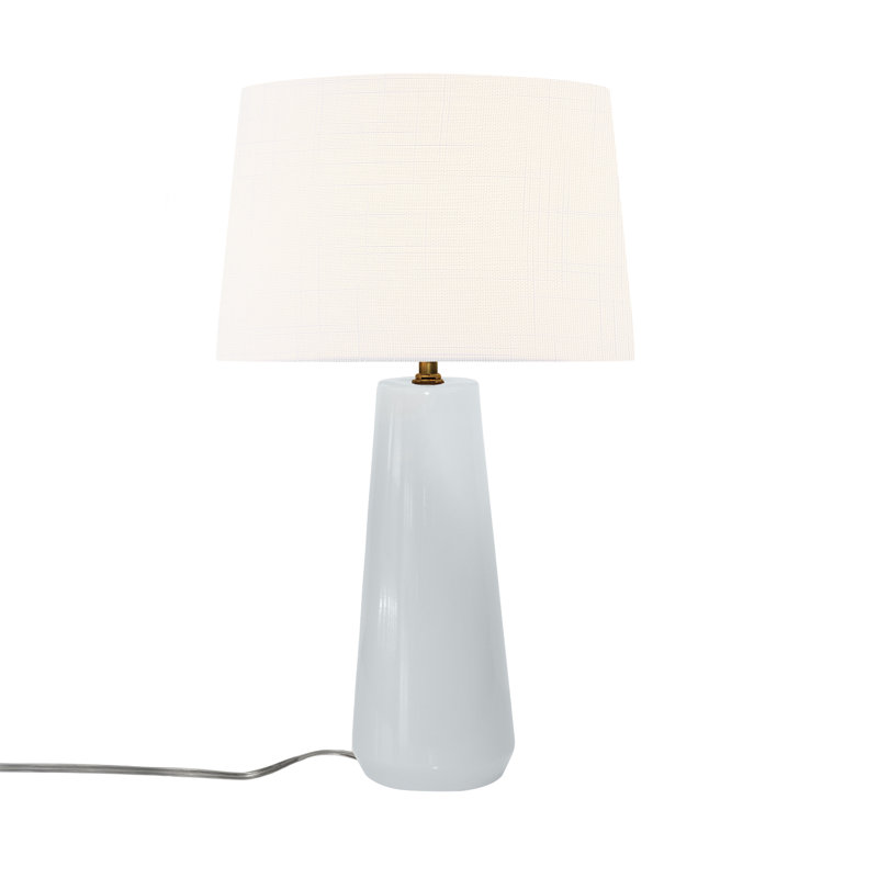Luminance - Lampe portative en céramique Spire - Tissu - Craquelé, Blanc brillant, Blanc